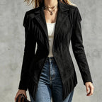 Faux Suede Fringe Jacket