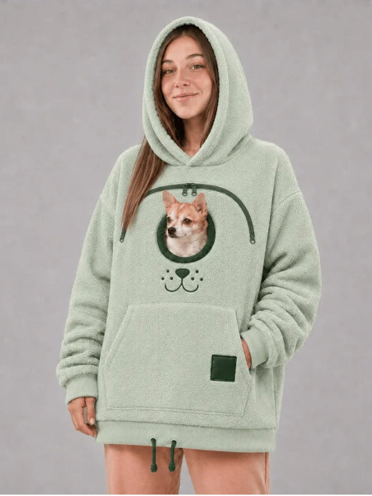 🐾 Cozy Pet Carrier Hoodie — Built-In Pouch for Cats & Small Dogs