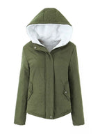 Sherpa Lined Quilted Hooded Jacket