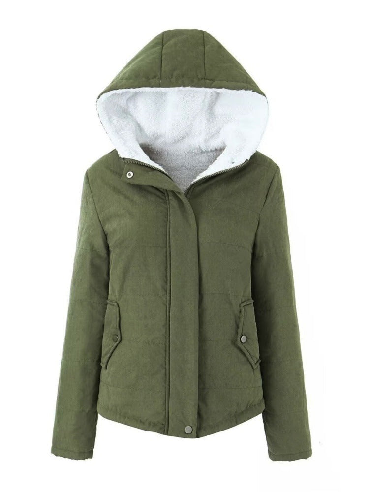 Sherpa Lined Quilted Hooded Jacket