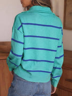 Soft Stripe Half-Zip Sweater