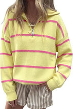 Soft Stripe Half-Zip Sweater