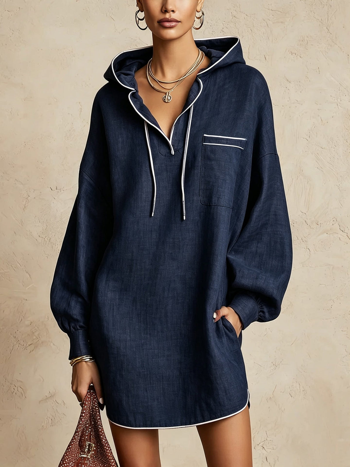 Oversized Hooded Tunic Dress