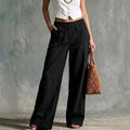 Sage Linen High Waist Patch Pocket Wide Leg Trousers
