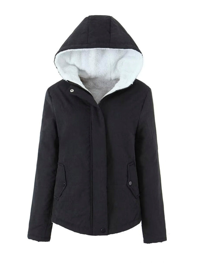 Sherpa Lined Quilted Hooded Jacket