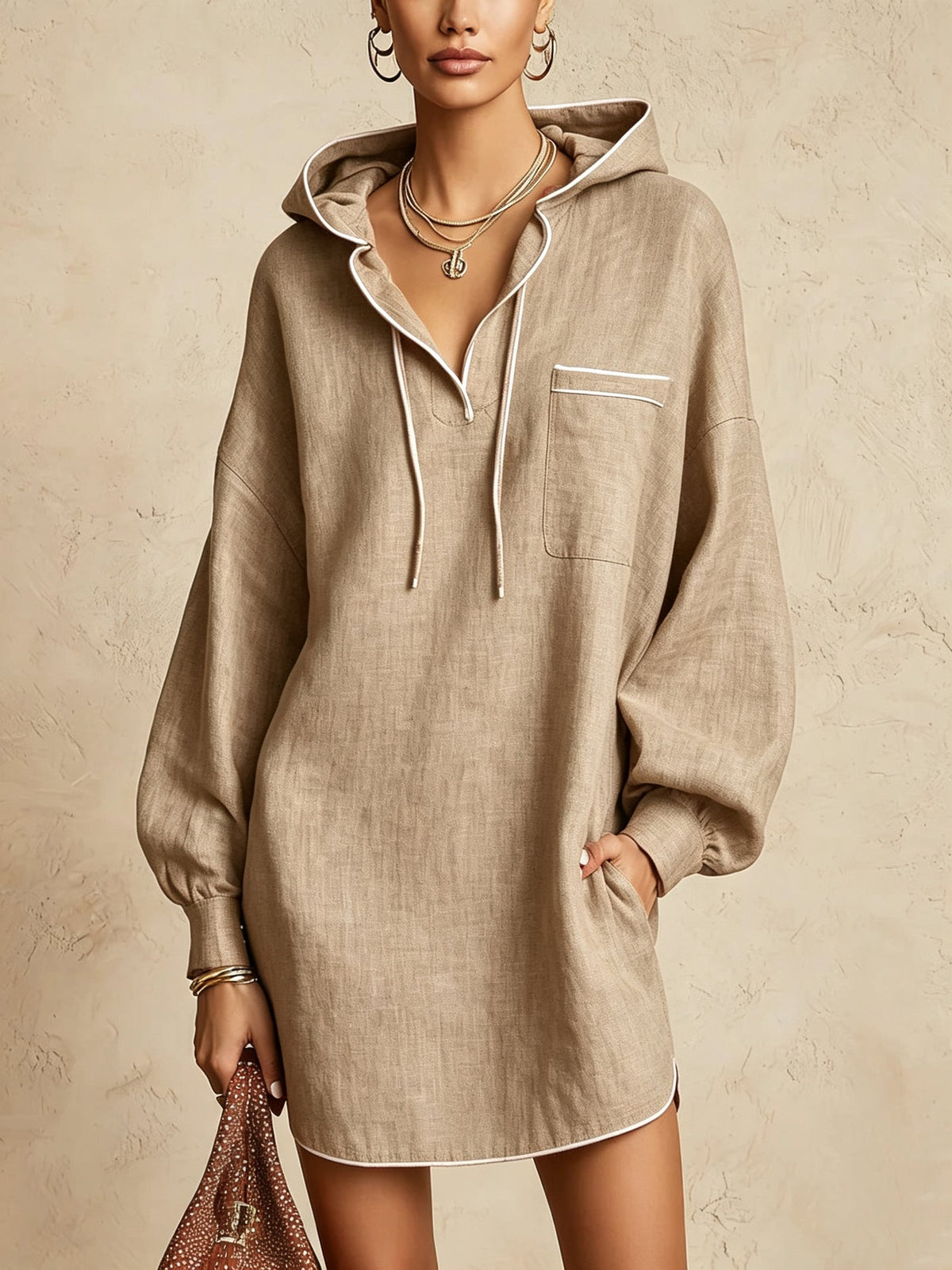Oversized Hooded Tunic Dress