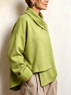 Modern Asymmetric High-Neck Casual Sweatshirt