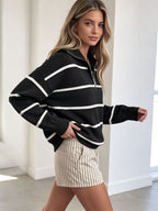 Soft Stripe Half-Zip Sweater