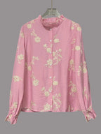 Flower Button Up Long Sleeve Shirt