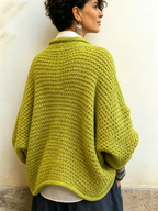 Cozy Relaxed Batwing Sleeves Crossover V-neck Sweater
