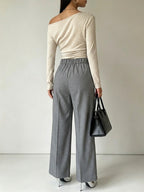 Stylish And Elegant Off-shoulder Knit Top With Lace Detailing