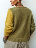Artisti Cozy Asymmetric Color-block Knit Sweater