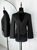 SOERA Angie Lace Up Blazer - Coats & Jackets - 1005010034759358-;eN1775118415754668790 Blue S